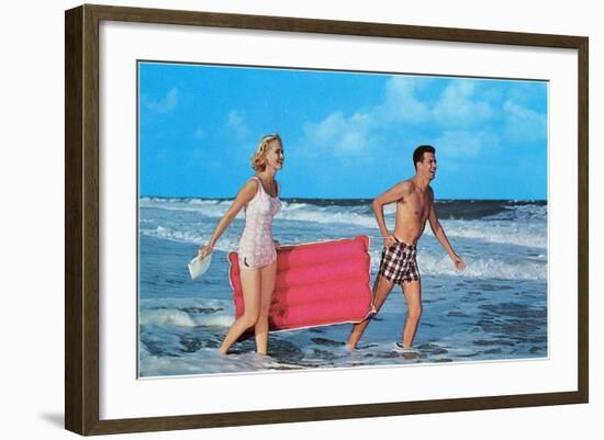 Couple with Toy Raft-null-Framed Art Print