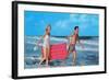 Couple with Toy Raft-null-Framed Art Print