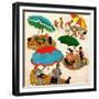 "Couples at the beach", August 2, 1952-George Hughes-Framed Giclee Print