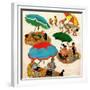 "Couples at the beach", August 2, 1952-George Hughes-Framed Giclee Print