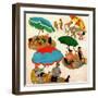 "Couples at the beach", August 2, 1952-George Hughes-Framed Giclee Print