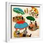 "Couples at the beach", August 2, 1952-George Hughes-Framed Giclee Print