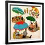 "Couples at the beach", August 2, 1952-George Hughes-Framed Giclee Print