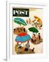 "Couples at the beach" Saturday Evening Post Cover, August 2, 1952-George Hughes-Framed Giclee Print