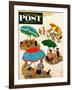 "Couples at the beach" Saturday Evening Post Cover, August 2, 1952-George Hughes-Framed Giclee Print