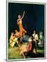 "Couples by Bonfire,"September 1, 1931-Frank Bensing-Mounted Premium Giclee Print