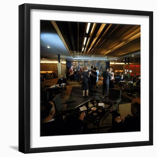 Couples Dancing Aboard the Luxury French Ocean Liner Ss France During Her Maiden Voyage-null-Framed Photographic Print