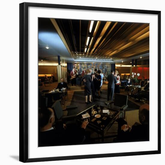 Couples Dancing Aboard the Luxury French Ocean Liner Ss France During Her Maiden Voyage-null-Framed Photographic Print