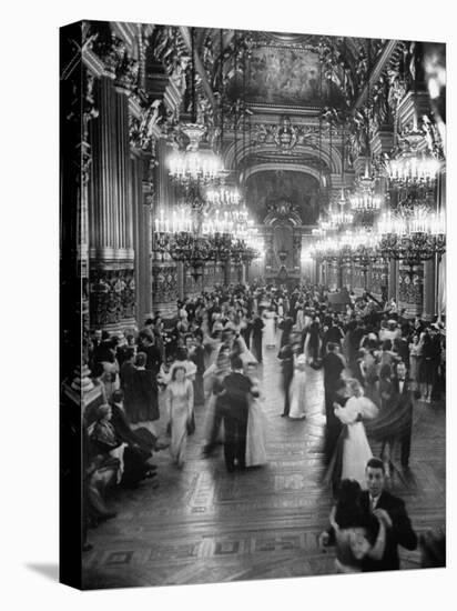 Couples Dancing in the Grand Foyer of the Paris Opera House at a Victory Ball-null-Stretched Canvas