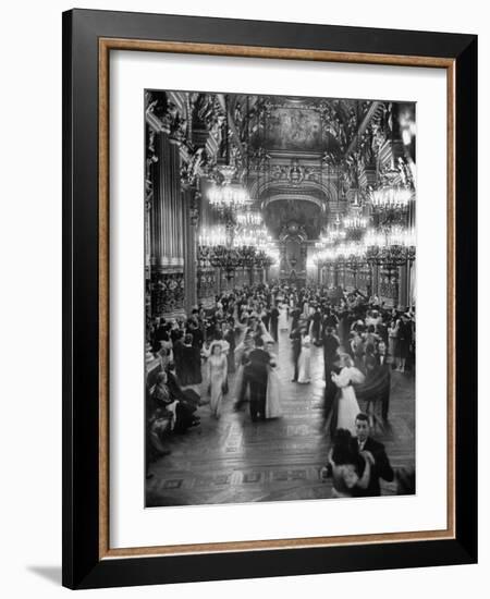 Couples Dancing in the Grand Foyer of the Paris Opera House at a Victory Ball-null-Framed Photographic Print