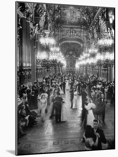 Couples Dancing in the Grand Foyer of the Paris Opera House at a Victory Ball-null-Mounted Photographic Print