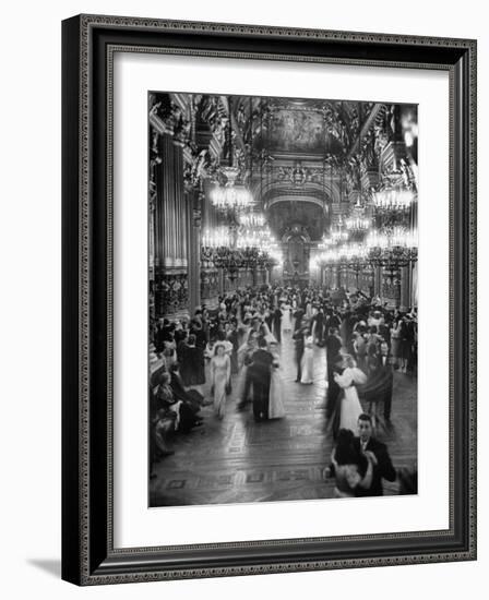 Couples Dancing in the Grand Foyer of the Paris Opera House at a Victory Ball-null-Framed Photographic Print