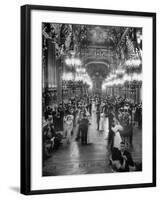 Couples Dancing in the Grand Foyer of the Paris Opera House at a Victory Ball-null-Framed Photographic Print