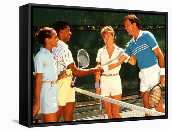 Couples Playing Tennis Together-Bill Bachmann-Framed Stretched Canvas