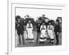 Couples Standing on Tennis Court-null-Framed Photographic Print