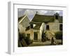 Cour d'une maison de paysans aux environs de Paris-Jean-Baptiste-Camille Corot-Framed Giclee Print