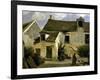 Cour d'une maison de paysans aux environs de Paris-Jean-Baptiste-Camille Corot-Framed Giclee Print