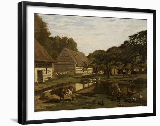 Cour de ferme en Normandie-Claude Monet-Framed Giclee Print