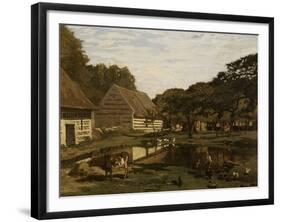 Cour de ferme en Normandie-Claude Monet-Framed Giclee Print