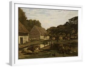 Cour de ferme en Normandie-Claude Monet-Framed Giclee Print