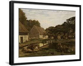 Cour de ferme en Normandie-Claude Monet-Framed Premium Giclee Print