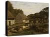 Cour de ferme en Normandie-Claude Monet-Stretched Canvas