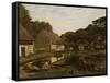 Cour de ferme en Normandie-Claude Monet-Framed Stretched Canvas