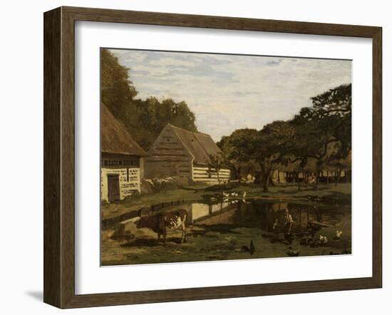Cour de ferme en Normandie-Claude Monet-Framed Giclee Print