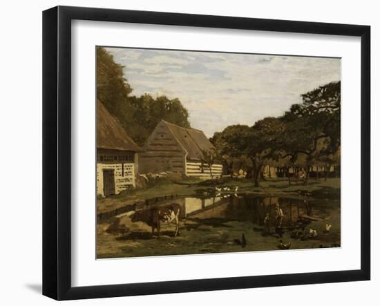 Cour de ferme en Normandie-Claude Monet-Framed Giclee Print