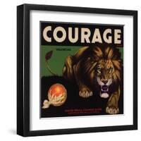 Courage Brand - Santa Paula, California - Citrus Crate Label-Lantern Press-Framed Art Print