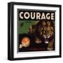 Courage Brand - Santa Paula, California - Citrus Crate Label-Lantern Press-Framed Art Print