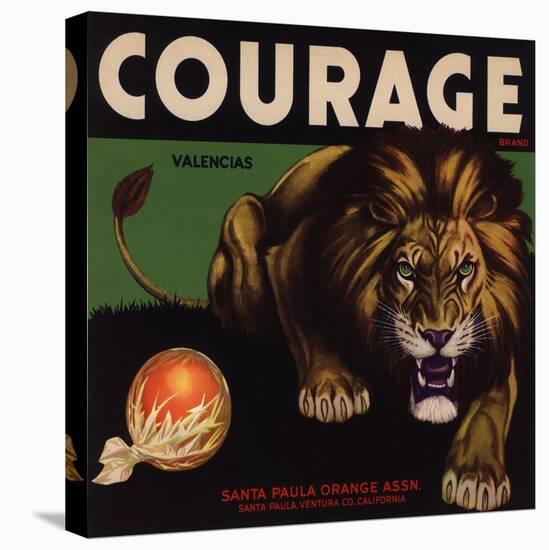 Courage Brand - Santa Paula, California - Citrus Crate Label-Lantern Press-Stretched Canvas