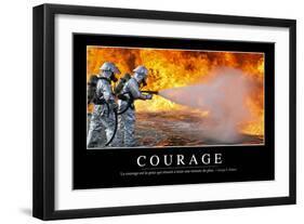 Courage: Citation Et Affiche D'Inspiration Et Motivation-null-Framed Photographic Print