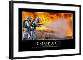 Courage: Citation Et Affiche D'Inspiration Et Motivation-null-Framed Photographic Print