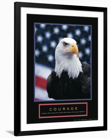 Courage - Eagle and Flag-Unknown Unknown-Framed Photo