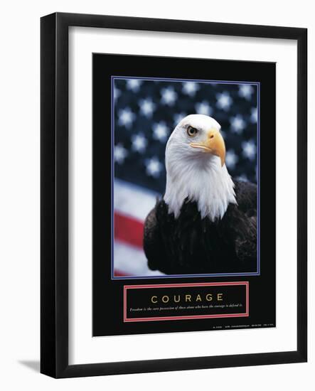 Courage - Eagle and Flag-Unknown Unknown-Framed Photo