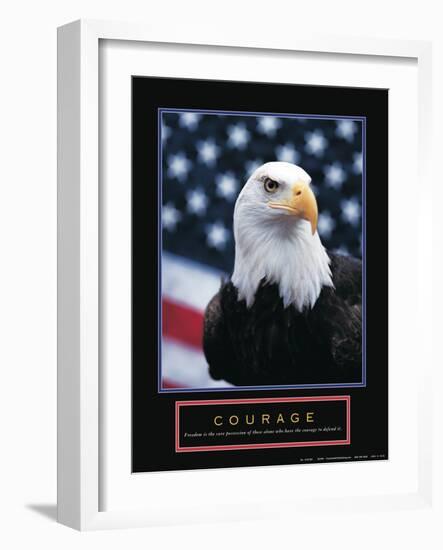 Courage - Eagle and Flag-Unknown Unknown-Framed Photo