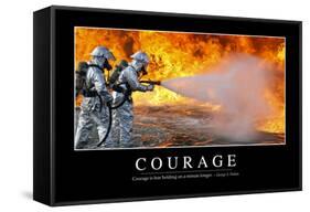 Courage: Inspirational Quote and Motivational Poster-null-Framed Stretched Canvas