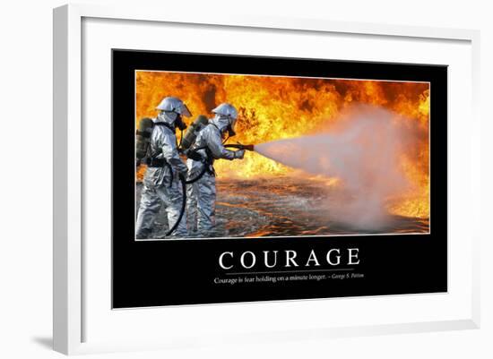 Courage: Inspirational Quote and Motivational Poster-null-Framed Photographic Print
