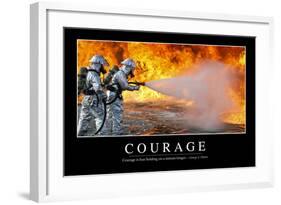 Courage: Inspirational Quote and Motivational Poster-null-Framed Photographic Print