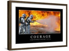 Courage: Inspirational Quote and Motivational Poster-null-Framed Photographic Print