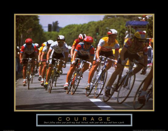 Courage: Making a Turn Bicycle Race-null-Stretched Canvas