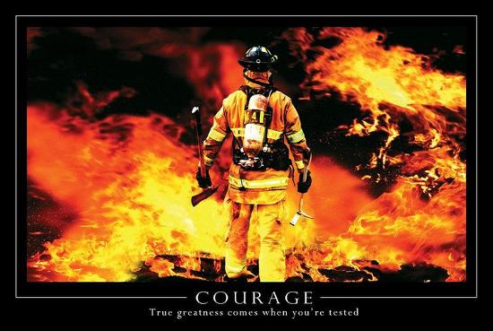 Courage Motivational Poster-null-Lamina Framed Poster