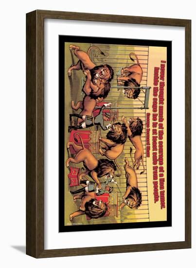 Courage of a Lion Tamer-null-Framed Art Print