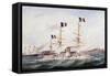 Courbet Navy Squadron Capturing Makung in 1884-null-Framed Stretched Canvas