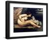 Courbet: Nude W/Dog, 1861-Gustave Courbet-Framed Giclee Print