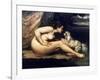 Courbet: Nude W/Dog, 1861-Gustave Courbet-Framed Giclee Print