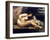 Courbet: Nude W/Dog, 1861-Gustave Courbet-Framed Giclee Print