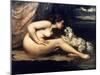 Courbet: Nude W/Dog, 1861-Gustave Courbet-Mounted Giclee Print