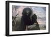 Courbet with His Black Dog, 1842-Gustave Courbet-Framed Giclee Print